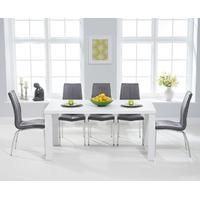 atlanta 180cm white high gloss dining table with cavello chairs