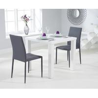 Athens 80cm Matt White Dining Table with Atlanta Stackable Chairs