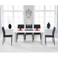 Atlanta 160cm White High Gloss Dining Table with Atlanta Stackable Chairs