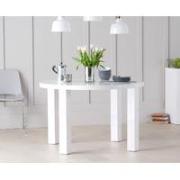 atlanta 120cm round white high gloss dining table