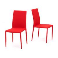 Atlanta Red Stackable Dining Chairs (Pair)