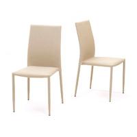 Atlanta Beige Stackable Dining Chairs (Pair)