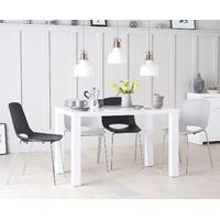 Atlanta 120cm White High Gloss Table with Nordic Chrome Leg Chairs