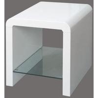 Atlantis White Clarus End Table