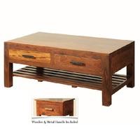 Athens Rectangular Coffee Table In Solid Shesham Wood