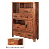 Athens Storage Cabinet In Solid Shesham Wood
