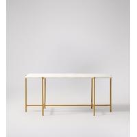 Athena coffee table in iron & white marble