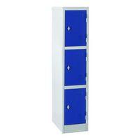 ATLAS KS2/3 3DOOR LOCKER 1372MM H x 300MMW x 450MMD KEY LOCK BLUE