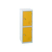 ATLAS KS1 2DOOR LOCKER 943MM H x 300MMW x 450MMD KEY LOCK YELLOW