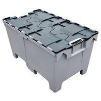 ATTACHED LID CONTAINER WITH PALLET FEET - 1000X600MM