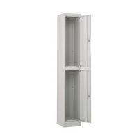 ATLAS METAL LOCKER 1800 X 450 X 450 2 DOOR, GREY DOOR, KEY LOCK