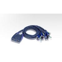 Aten 4 Port USB KVM Switch Cable Integrated + Speaker