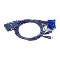 Aten 2 Port Usb Kvm Switch Cable Integrated + Speaker