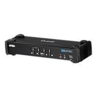 aten 4 port dvi usb kvmp switch with audio support 4 kvm cables includ ...