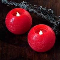 Attractive LED candles Mona, set of 2, red, 8 cm
