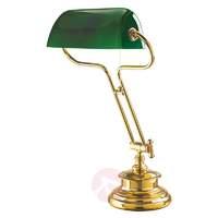 Attractive table lamp FIGI with green glass