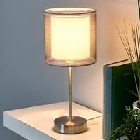 Attractive Nica bedside table lamp in grey