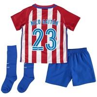 Atletico Madrid Home Kit 2016-17 - Little Kids with Nico Gaitán 23 pri, Red/White