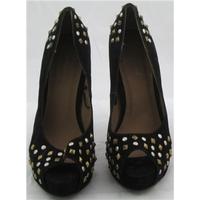 Atmosphere, size 4 black studded peep toe shoes