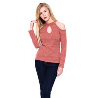 Athene Keyhole Off Shoulder Top - Salmon