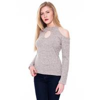 Athene Keyhole Off Shoulder Top - Stone