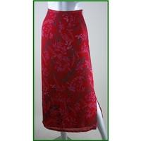 atmosphere 18 red floral calf length skirt