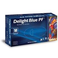 aurelia delight blue vinyl powder free gloves box 100