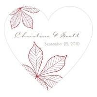 Autumn Leaf Heart Sticker