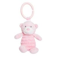 Aurora World 6.5-inch C-clip Squeaker Bonnie Bear Plush Toy (pink)