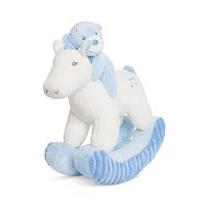 aurora world 11 inch bonnie bear rocking horse toy blue