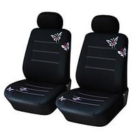 AUTOYOUTH Pair Bucket Butterfly Embroidered Car Seat Cover Universal Fit Most Car Covers Accessories Seat Covers