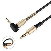 aux cable metal 35mm jack male to male gold plated connector 90 degree ...