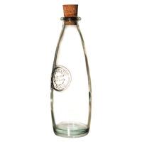 authentic recycled glass oil bottle with cork lid 106oz 300ml single