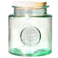 Authentic Recycled Glass Storage Jar with Cork Lid 1.5ltr (Single)