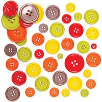 Autumn Coloured Buttons (Per 3 packs)