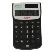 aurora black white 8 digit handheld calculator ec101