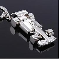Auto F1 Racing Car Key Chain Stainless Steel Key Ring Organizer Holder Slivery Durable Keyring Gift