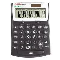 Aurora EcoCalc Large Desktop Calculator 12-digit Black