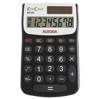 Aurora EcoCalc Pocket Calculator 8-digit Black EC101
