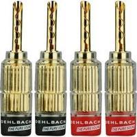 Audio jack Plug, straight Red, Black Oehlbach 3021 4 pc(s)
