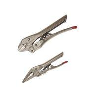 Automatic Locking Mixed Jaw Pliers Soft Grip Handle Set of 2 180mm & 250mm