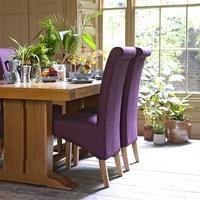 Aubergine Linen Rollback Dining Chair