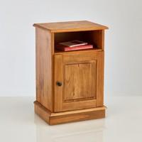 Authentic Style Waxed Solid Pine 1-Door Bedside Cabinet