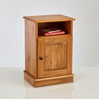 authentic style waxed solid pine 1 door bedside cabinet