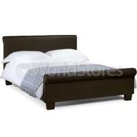 aurora faux leather bed frame single black