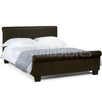 aurora brown faux leather bed frame small double aurora brown faux lea ...