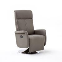 Austria Recliner Chair In Beige Faux Leather With Chrome Base