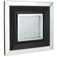 Austin Floating Crystal Black Square Mirrored Wall Art - Small