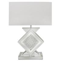 austin mirrored white table lamp with rectangular 20 inch pure white s ...