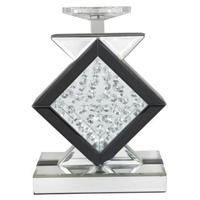 austin mirrored black diamond candle holder